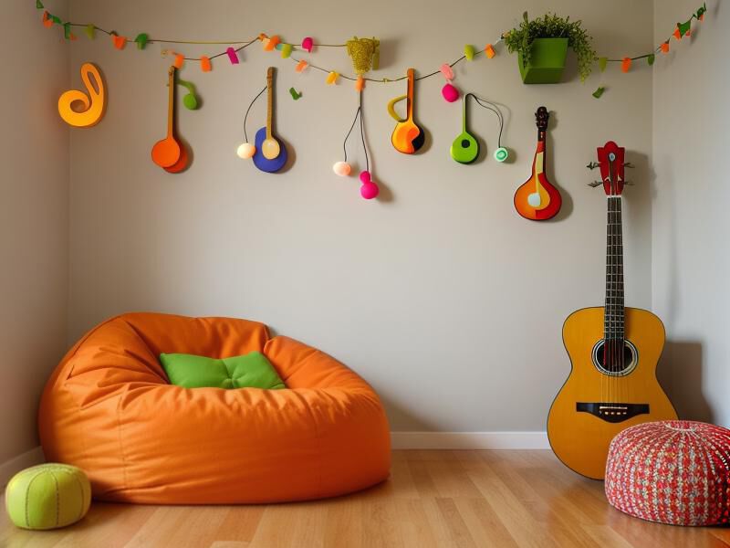 Eine Gitarre im Kinderzimmer